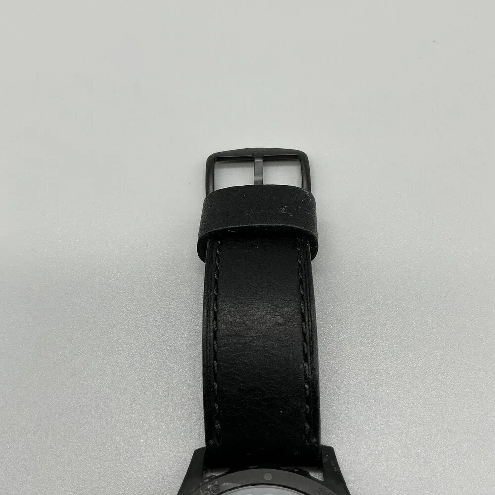 Fossil Nate Chronograph JR1354 Mens Watch 50mm Black Dial Leather New Battery
